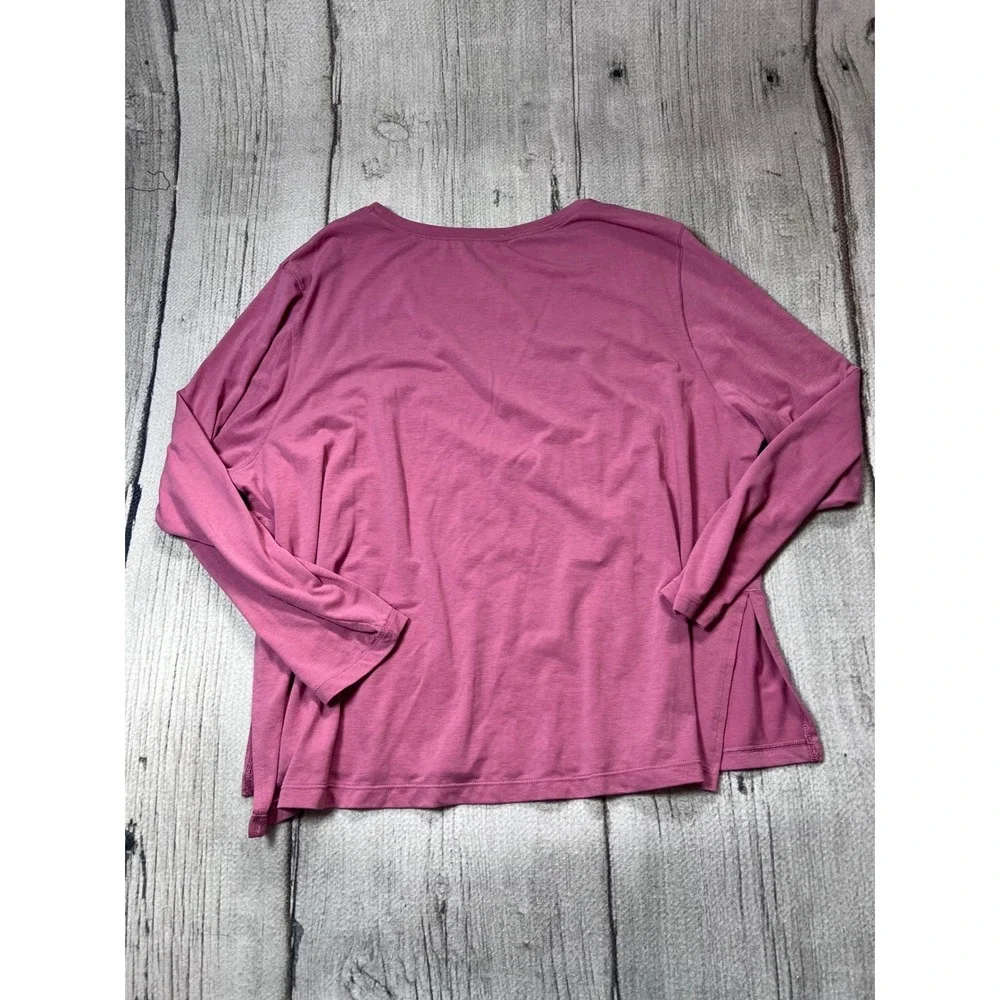 Nike Yoga Dri-FIT Top Women‎ 2X Plum Pink Athletic Minimalist Long Sleeve